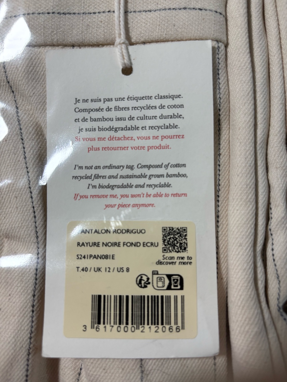 Pant rodriguo rayure noire fond ecru sezane - Picture 6 of 6
